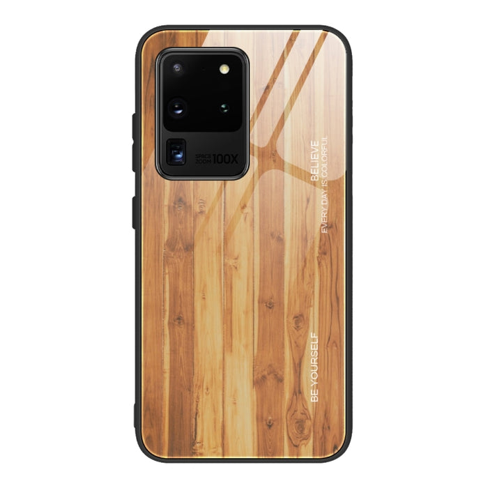 Estuche protector de vidrio de grano de madera, For Samsung Galaxy S20, For Samsung Galaxy S20 Plus, For Samsung Galaxy S20 Ultra, For Samsung Galaxy S20 FE, For Samsung Galaxy S21 5G, For Samsung Galaxy S21 Plus, For Samsung Galaxy S21 Ultra 5G       ...