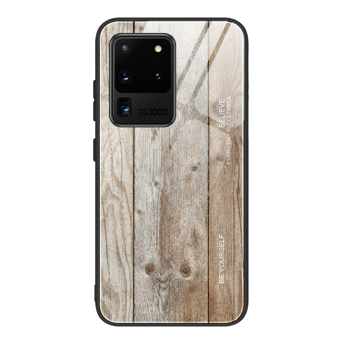 Estuche protector de vidrio de grano de madera, For Samsung Galaxy S20, For Samsung Galaxy S20 Plus, For Samsung Galaxy S20 Ultra, For Samsung Galaxy S20 FE, For Samsung Galaxy S21 5G, For Samsung Galaxy S21 Plus, For Samsung Galaxy S21 Ultra 5G       ...