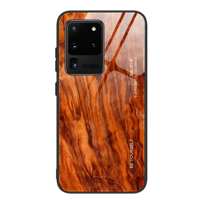 Estuche protector de vidrio de grano de madera, For Samsung Galaxy S20, For Samsung Galaxy S20 Plus, For Samsung Galaxy S20 Ultra, For Samsung Galaxy S20 FE, For Samsung Galaxy S21 5G, For Samsung Galaxy S21 Plus, For Samsung Galaxy S21 Ultra 5G       ...