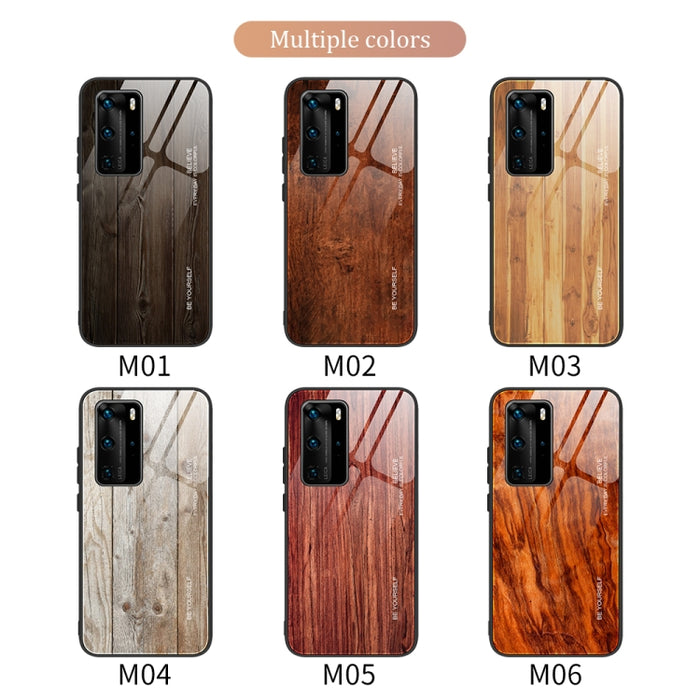 Estuche protector de vidrio de grano de madera, For Huawei P40, For Huawei P40 Pro