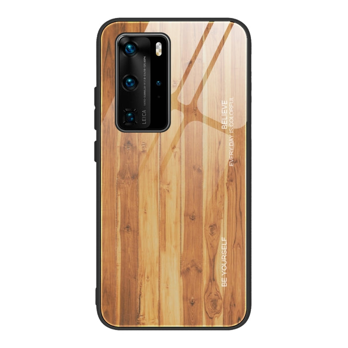Estuche protector de vidrio de grano de madera, For Huawei P40, For Huawei P40 Pro