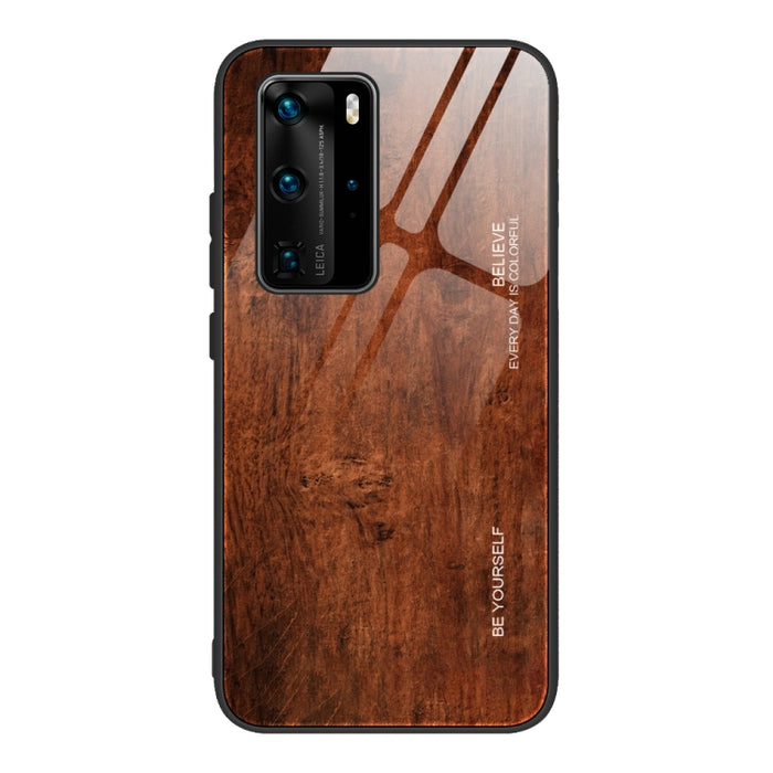 Estuche protector de vidrio de grano de madera, For Huawei P40, For Huawei P40 Pro