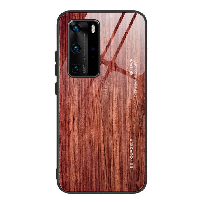 Estuche protector de vidrio de grano de madera, For Huawei P40, For Huawei P40 Pro