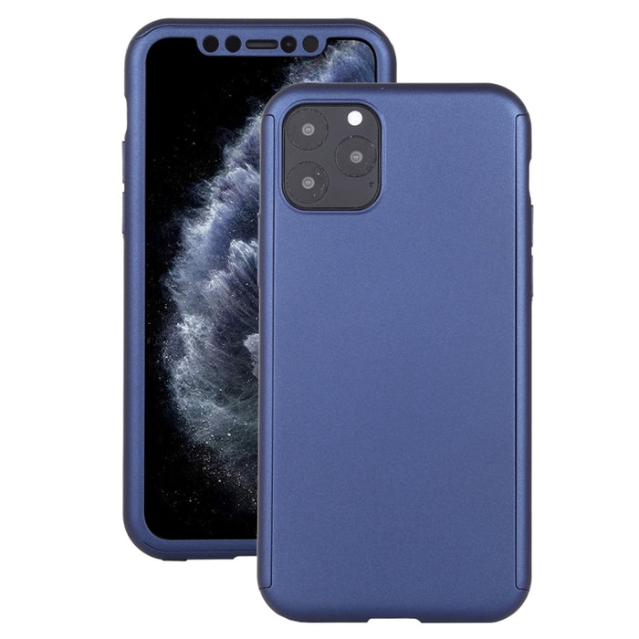 Estuche protector de cobertura completa para PC a prueba de golpes con película de vidrio templado, For iPhone 11 Pro