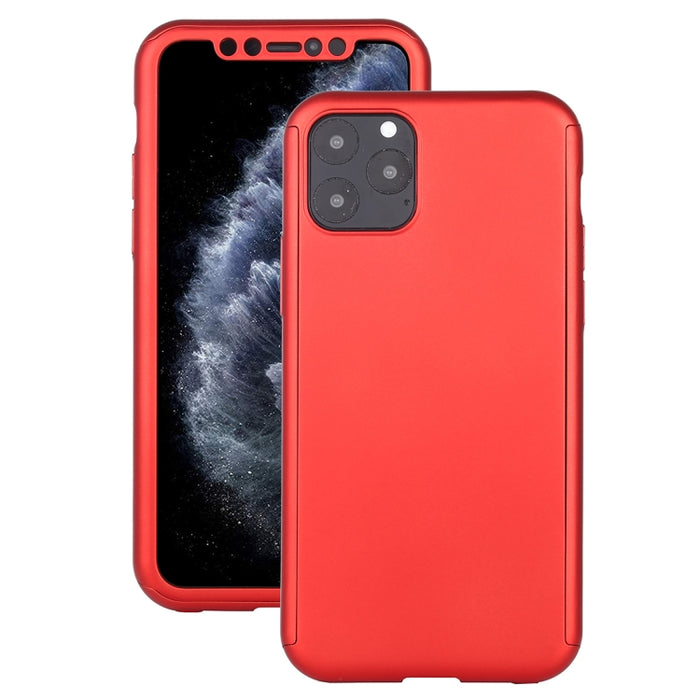 Estuche protector de cobertura completa para PC a prueba de golpes con película de vidrio templado, For iPhone 11 Pro