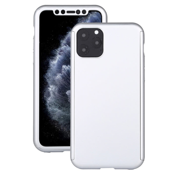 Estuche protector de cobertura completa para PC a prueba de golpes con película de vidrio templado, For iPhone 11 Pro