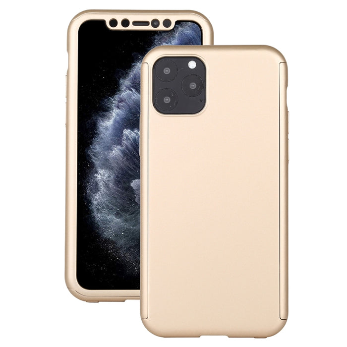 Estuche protector de cobertura completa para PC a prueba de golpes con película de vidrio templado, For iPhone 11 Pro
