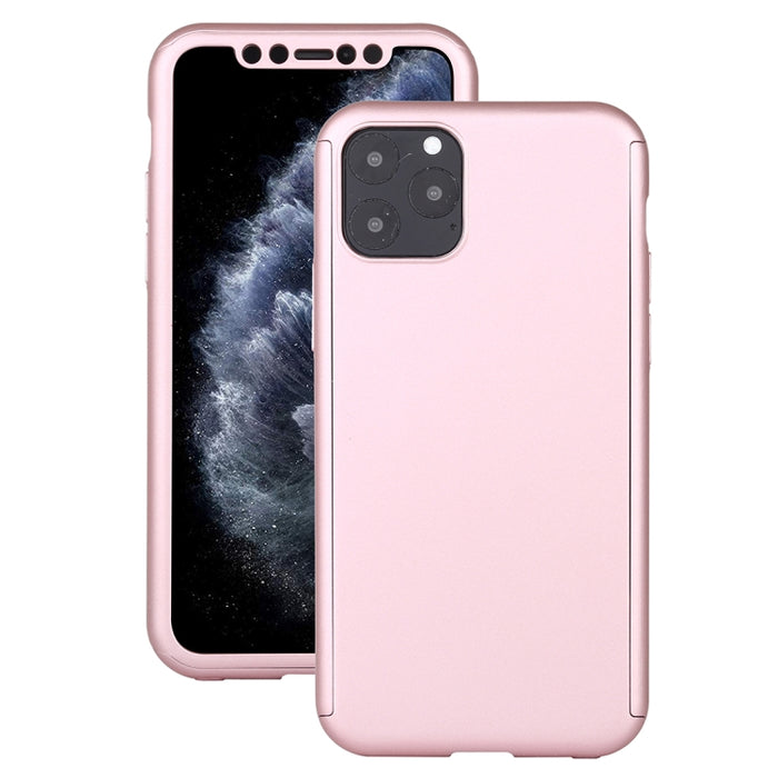 Estuche protector de cobertura completa para PC a prueba de golpes con película de vidrio templado, For iPhone 11 Pro