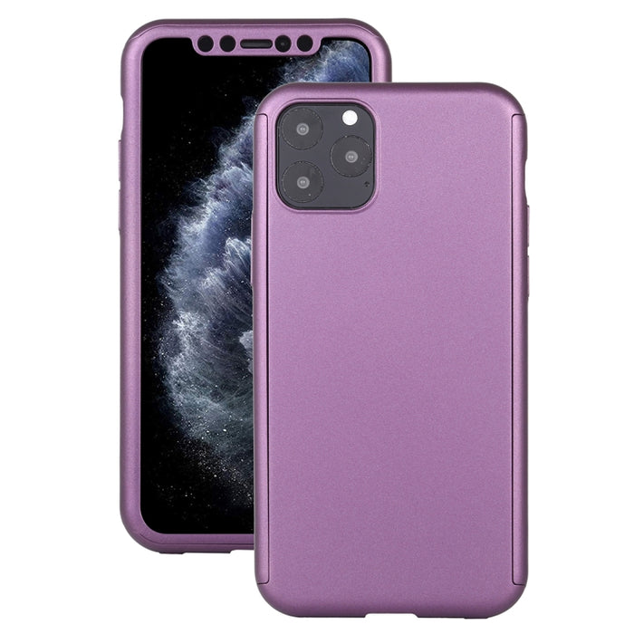 Estuche protector de cobertura completa para PC a prueba de golpes con película de vidrio templado, For iPhone 11 Pro