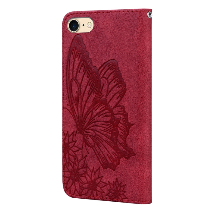 Estuche de cuero con tapa horizontal en relieve de mariposas con sensación de piel retro con soporte y ranuras para tarjetas y billetera, For iPhone 6 / 6s, For iPhone 6 Plus / 6s Plus, For iPhone SE 2022 / SE 2020 / 8 / 7, For iPhone 8 Plus / 7Plus   ...