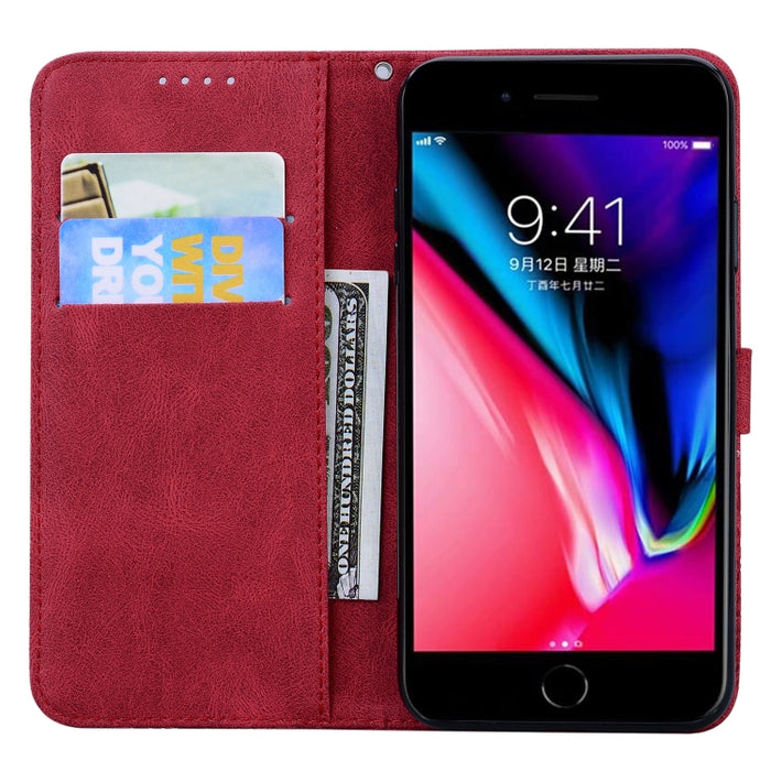 Estuche de cuero con tapa horizontal en relieve de mariposas con sensación de piel retro con soporte y ranuras para tarjetas y billetera, For iPhone 6 / 6s, For iPhone 6 Plus / 6s Plus, For iPhone SE 2022 / SE 2020 / 8 / 7, For iPhone 8 Plus / 7Plus   ...