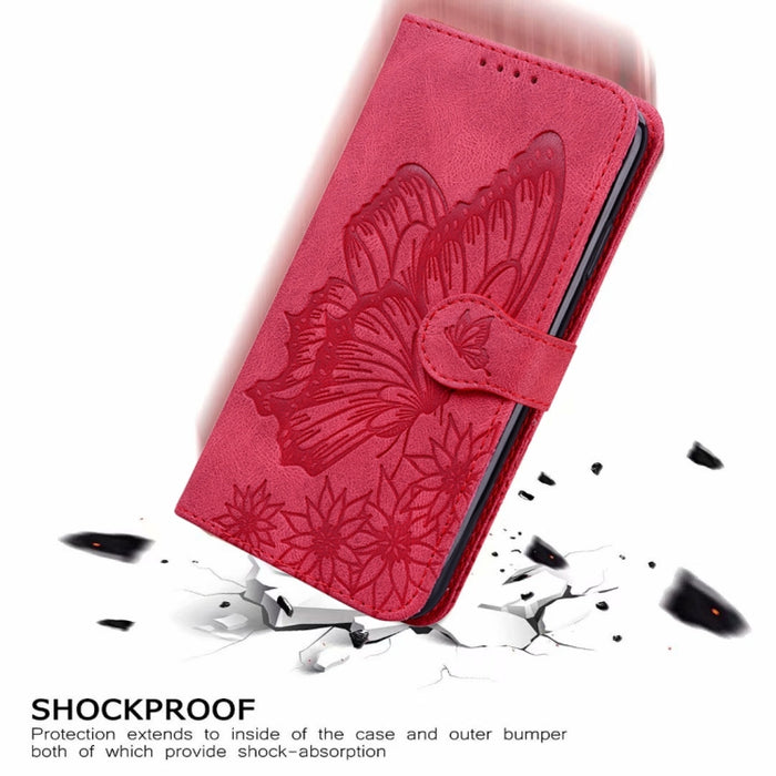 Estuche de cuero con tapa horizontal en relieve de mariposas con sensación de piel retro con soporte y ranuras para tarjetas y billetera, For iPhone 6 / 6s, For iPhone 6 Plus / 6s Plus, For iPhone SE 2022 / SE 2020 / 8 / 7, For iPhone 8 Plus / 7Plus   ...