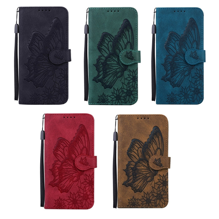 Estuche de cuero con tapa horizontal en relieve de mariposas con sensación de piel retro con soporte y ranuras para tarjetas y billetera, For iPhone 6 / 6s, For iPhone 6 Plus / 6s Plus, For iPhone SE 2022 / SE 2020 / 8 / 7, For iPhone 8 Plus / 7Plus   ...