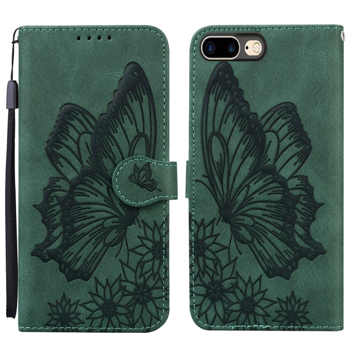 Estuche de cuero con tapa horizontal en relieve de mariposas con sensación de piel retro con soporte y ranuras para tarjetas y billetera, For iPhone 6 / 6s, For iPhone 6 Plus / 6s Plus, For iPhone SE 2022 / SE 2020 / 8 / 7, For iPhone 8 Plus / 7Plus   ...
