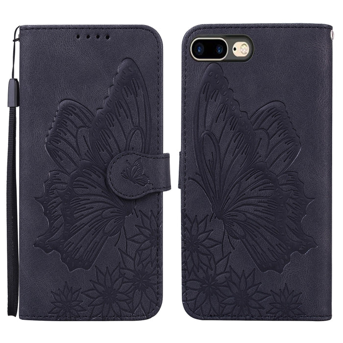 Estuche de cuero con tapa horizontal en relieve de mariposas con sensación de piel retro con soporte y ranuras para tarjetas y billetera, For iPhone 6 / 6s, For iPhone 6 Plus / 6s Plus, For iPhone SE 2022 / SE 2020 / 8 / 7, For iPhone 8 Plus / 7Plus   ...