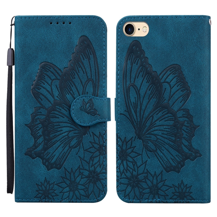 Estuche de cuero con tapa horizontal en relieve de mariposas con sensación de piel retro con soporte y ranuras para tarjetas y billetera, For iPhone 6 / 6s, For iPhone 6 Plus / 6s Plus, For iPhone SE 2022 / SE 2020 / 8 / 7, For iPhone 8 Plus / 7Plus   ...