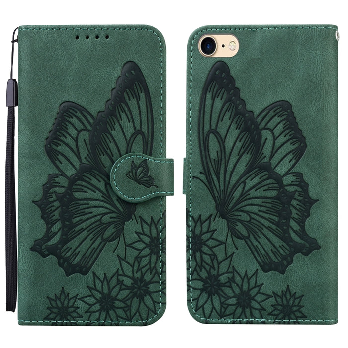 Estuche de cuero con tapa horizontal en relieve de mariposas con sensación de piel retro con soporte y ranuras para tarjetas y billetera, For iPhone 6 / 6s, For iPhone 6 Plus / 6s Plus, For iPhone SE 2022 / SE 2020 / 8 / 7, For iPhone 8 Plus / 7Plus   ...