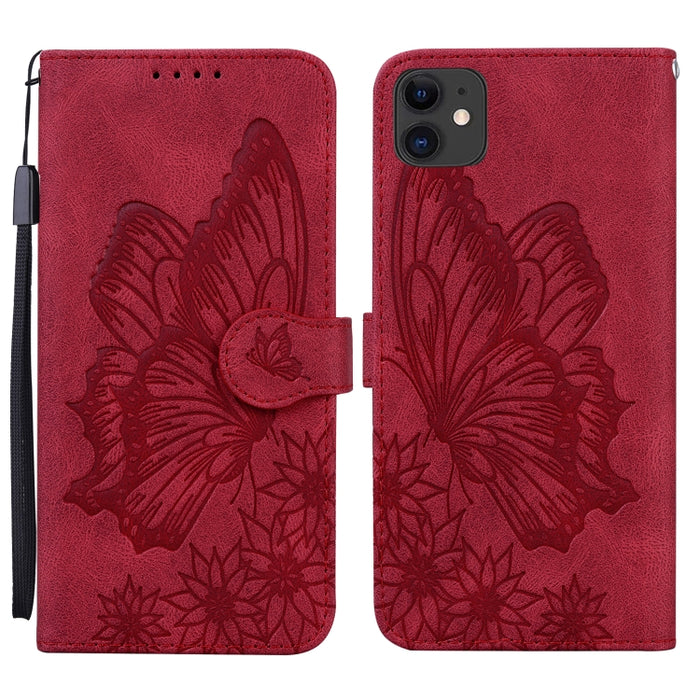 Estuche de cuero con tapa horizontal en relieve de mariposas con sensación de piel retro con soporte y ranuras para tarjetas y billetera, For iPhone 6 / 6s, For iPhone 6 Plus / 6s Plus, For iPhone SE 2022 / SE 2020 / 8 / 7, For iPhone 8 Plus / 7Plus   ...