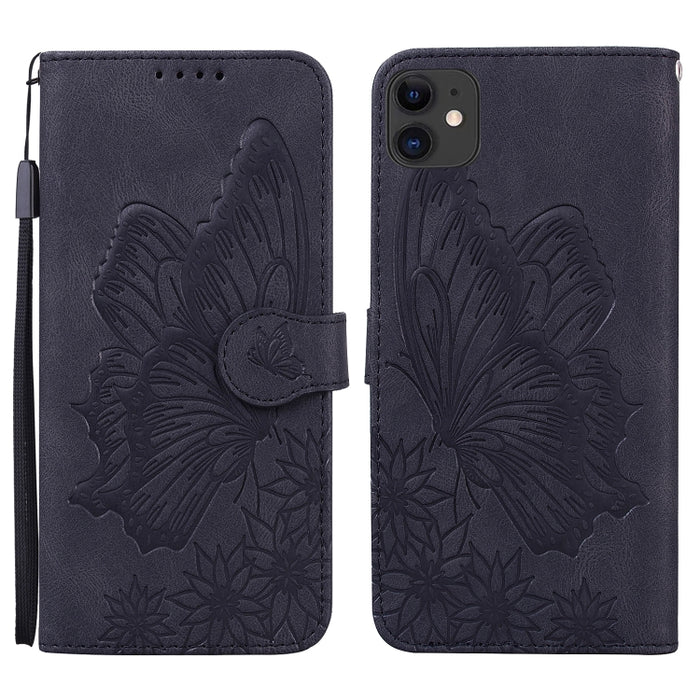 Estuche de cuero con tapa horizontal en relieve de mariposas con sensación de piel retro con soporte y ranuras para tarjetas y billetera, For iPhone 6 / 6s, For iPhone 6 Plus / 6s Plus, For iPhone SE 2022 / SE 2020 / 8 / 7, For iPhone 8 Plus / 7Plus   ...