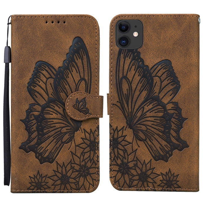 Estuche de cuero con tapa horizontal en relieve de mariposas con sensación de piel retro con soporte y ranuras para tarjetas y billetera, For iPhone 6 / 6s, For iPhone 6 Plus / 6s Plus, For iPhone SE 2022 / SE 2020 / 8 / 7, For iPhone 8 Plus / 7Plus   ...