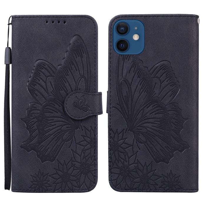 Estuche de cuero con tapa horizontal en relieve de mariposas con sensación de piel retro con soporte y ranuras para tarjetas y billetera, For iPhone 6 / 6s, For iPhone 6 Plus / 6s Plus, For iPhone SE 2022 / SE 2020 / 8 / 7, For iPhone 8 Plus / 7Plus   ...