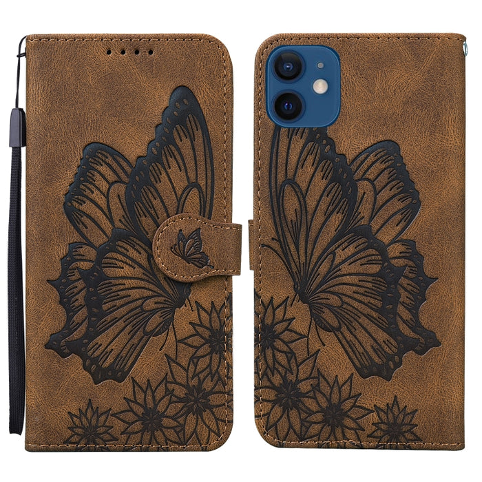 Estuche de cuero con tapa horizontal en relieve de mariposas con sensación de piel retro con soporte y ranuras para tarjetas y billetera, For iPhone 6 / 6s, For iPhone 6 Plus / 6s Plus, For iPhone SE 2022 / SE 2020 / 8 / 7, For iPhone 8 Plus / 7Plus   ...