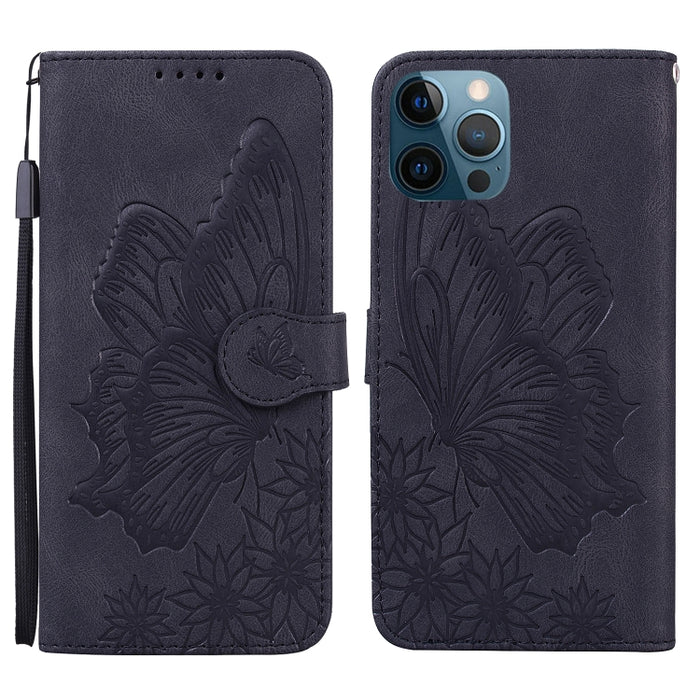 Estuche de cuero con tapa horizontal en relieve de mariposas con sensación de piel retro con soporte y ranuras para tarjetas y billetera, For iPhone 6 / 6s, For iPhone 6 Plus / 6s Plus, For iPhone SE 2022 / SE 2020 / 8 / 7, For iPhone 8 Plus / 7Plus   ...