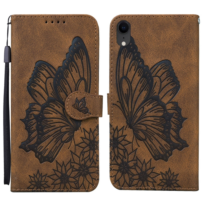 Estuche de cuero con tapa horizontal en relieve de mariposas con sensación de piel retro con soporte y ranuras para tarjetas y billetera, For iPhone 6 / 6s, For iPhone 6 Plus / 6s Plus, For iPhone SE 2022 / SE 2020 / 8 / 7, For iPhone 8 Plus / 7Plus   ...