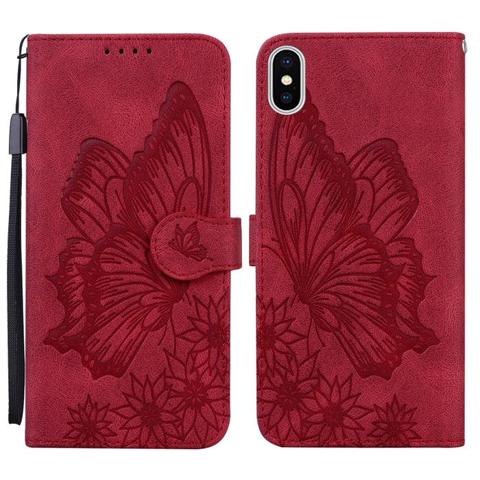 Estuche de cuero con tapa horizontal en relieve de mariposas con sensación de piel retro con soporte y ranuras para tarjetas y billetera, For iPhone 6 / 6s, For iPhone 6 Plus / 6s Plus, For iPhone SE 2022 / SE 2020 / 8 / 7, For iPhone 8 Plus / 7Plus   ...