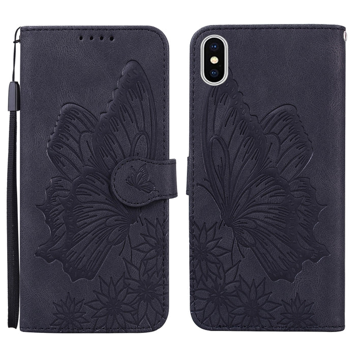 Estuche de cuero con tapa horizontal en relieve de mariposas con sensación de piel retro con soporte y ranuras para tarjetas y billetera, For iPhone 6 / 6s, For iPhone 6 Plus / 6s Plus, For iPhone SE 2022 / SE 2020 / 8 / 7, For iPhone 8 Plus / 7Plus   ...