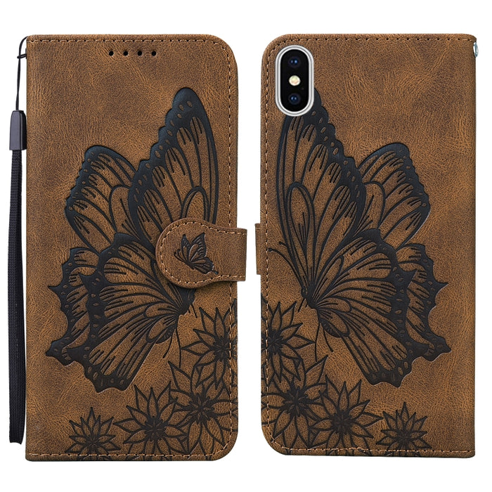 Estuche de cuero con tapa horizontal en relieve de mariposas con sensación de piel retro con soporte y ranuras para tarjetas y billetera, For iPhone 6 / 6s, For iPhone 6 Plus / 6s Plus, For iPhone SE 2022 / SE 2020 / 8 / 7, For iPhone 8 Plus / 7Plus   ...
