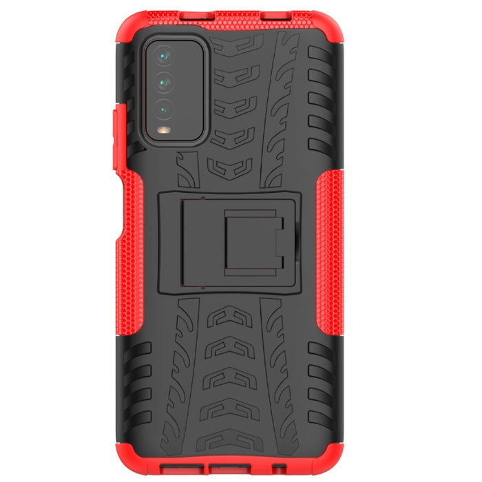 Estuche protector de TPU + PC a prueba de golpes con textura de neumático con soporte, For Samsung Galaxy S21 5G, For Samsung Galaxy S21+ 5G, For Samsung Galaxy S21 Ultra 5G, For Xiaomi Poco M3 /Redmi Note 9 4G