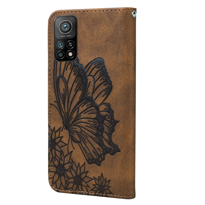 Estuche de cuero con tapa horizontal en relieve de mariposas con sensación de piel retro con soporte y ranuras para tarjetas y billetera, For Xiaomi Mi 10T Pro 5G, For Xiaomi Mi 10T Lite 5G