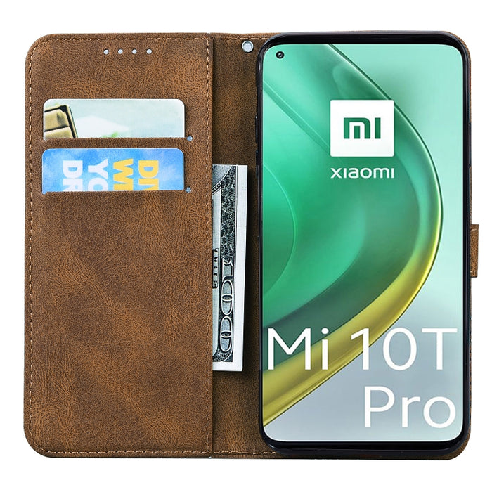 Estuche de cuero con tapa horizontal en relieve de mariposas con sensación de piel retro con soporte y ranuras para tarjetas y billetera, For Xiaomi Mi 10T Pro 5G, For Xiaomi Mi 10T Lite 5G