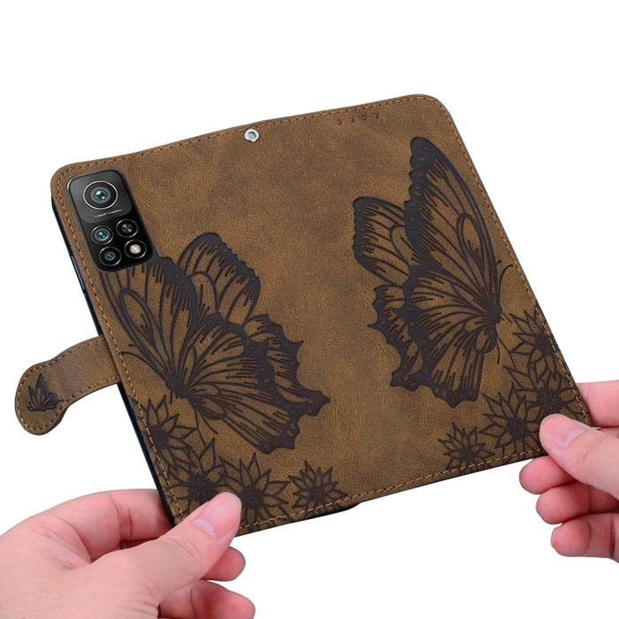 Estuche de cuero con tapa horizontal en relieve de mariposas con sensación de piel retro con soporte y ranuras para tarjetas y billetera, For Xiaomi Mi 10T Pro 5G, For Xiaomi Mi 10T Lite 5G