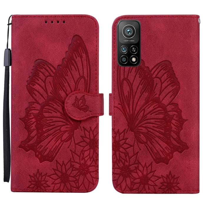 Estuche de cuero con tapa horizontal en relieve de mariposas con sensación de piel retro con soporte y ranuras para tarjetas y billetera, For Xiaomi Mi 10T Pro 5G, For Xiaomi Mi 10T Lite 5G