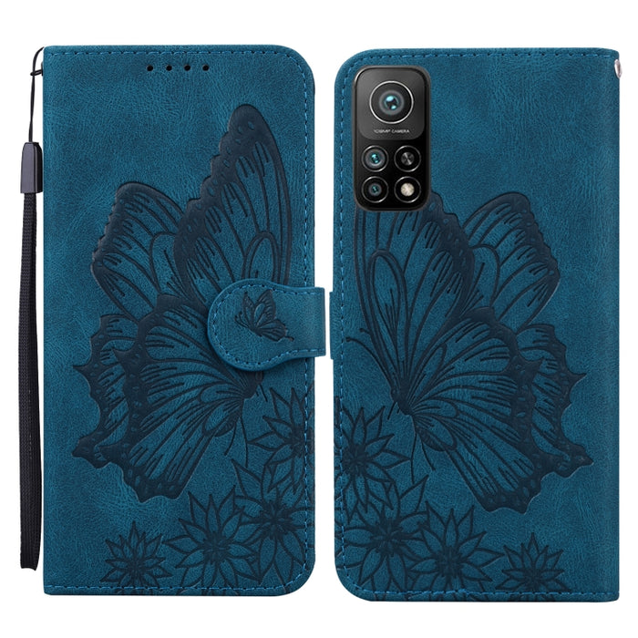 Estuche de cuero con tapa horizontal en relieve de mariposas con sensación de piel retro con soporte y ranuras para tarjetas y billetera, For Xiaomi Mi 10T Pro 5G, For Xiaomi Mi 10T Lite 5G