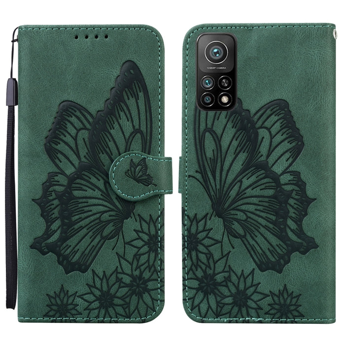 Estuche de cuero con tapa horizontal en relieve de mariposas con sensación de piel retro con soporte y ranuras para tarjetas y billetera, For Xiaomi Mi 10T Pro 5G, For Xiaomi Mi 10T Lite 5G