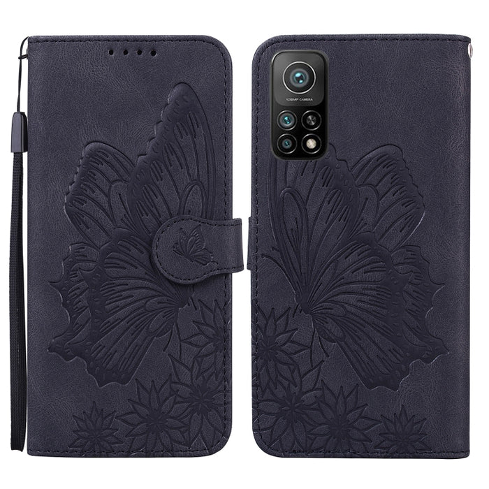 Estuche de cuero con tapa horizontal en relieve de mariposas con sensación de piel retro con soporte y ranuras para tarjetas y billetera, For Xiaomi Mi 10T Pro 5G, For Xiaomi Mi 10T Lite 5G