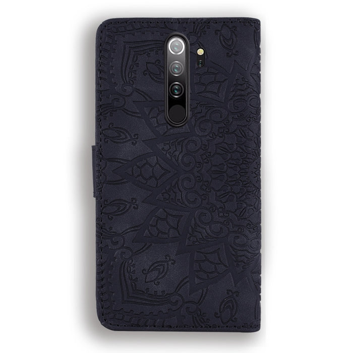 Patrón de becerro Mandala Estuche de cuero en relieve con diseño plegable doble con billetera y soporte y ranuras para tarjetas, For Xiaomi Redmi 7 / Redmi Y3, For Xiaomi Redmi Note 8, For Xiaomi Redmi Note 8 Pro, For Galaxy A10s, For Galaxy A20s      ...