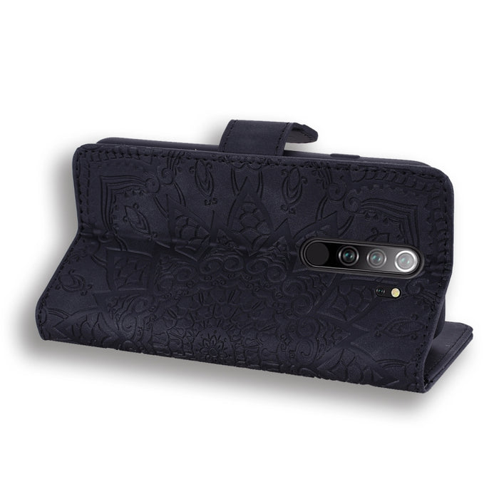 Patrón de becerro Mandala Estuche de cuero en relieve con diseño plegable doble con billetera y soporte y ranuras para tarjetas, For Xiaomi Redmi 7 / Redmi Y3, For Xiaomi Redmi Note 8, For Xiaomi Redmi Note 8 Pro, For Galaxy A10s, For Galaxy A20s      ...