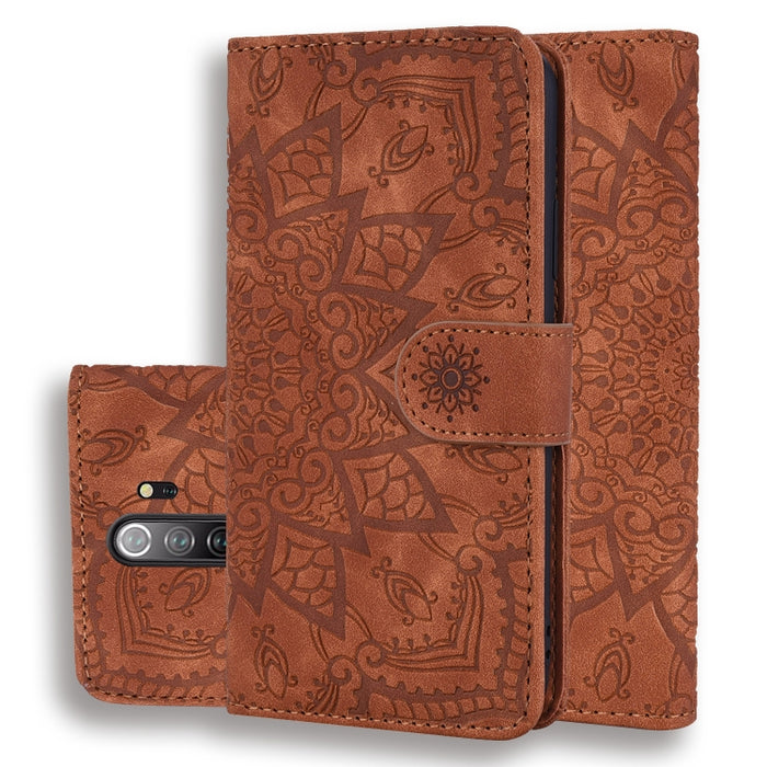 Patrón de becerro Mandala Estuche de cuero en relieve con diseño plegable doble con billetera y soporte y ranuras para tarjetas, For Xiaomi Redmi 7 / Redmi Y3, For Xiaomi Redmi Note 8, For Xiaomi Redmi Note 8 Pro, For Galaxy A10s, For Galaxy A20s      ...