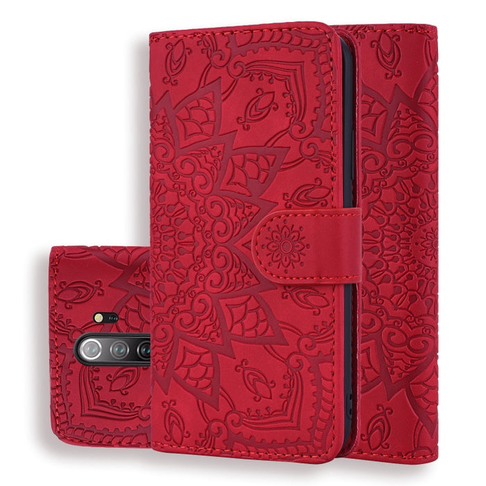 Patrón de becerro Mandala Estuche de cuero en relieve con diseño plegable doble con billetera y soporte y ranuras para tarjetas, For Xiaomi Redmi 7 / Redmi Y3, For Xiaomi Redmi Note 8, For Xiaomi Redmi Note 8 Pro, For Galaxy A10s, For Galaxy A20s      ...
