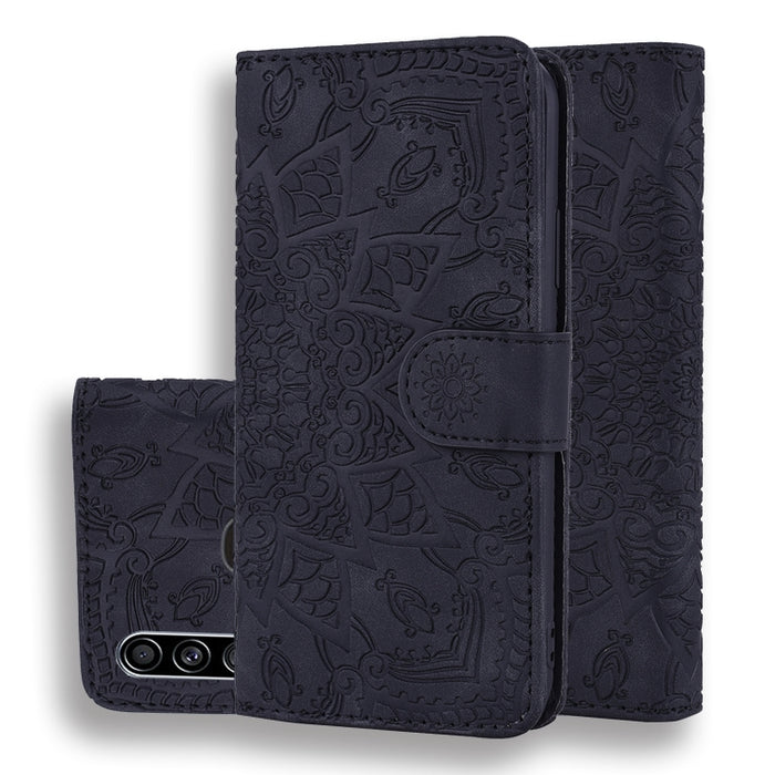 Patrón de becerro Mandala Estuche de cuero en relieve con diseño plegable doble con billetera y soporte y ranuras para tarjetas, For Xiaomi Redmi 7 / Redmi Y3, For Xiaomi Redmi Note 8, For Xiaomi Redmi Note 8 Pro, For Galaxy A10s, For Galaxy A20s      ...