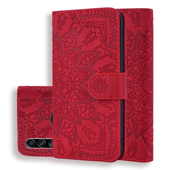 Patrón de becerro Mandala Estuche de cuero en relieve con diseño plegable doble con billetera y soporte y ranuras para tarjetas, For Xiaomi Redmi 7 / Redmi Y3, For Xiaomi Redmi Note 8, For Xiaomi Redmi Note 8 Pro, For Galaxy A10s, For Galaxy A20s      ...