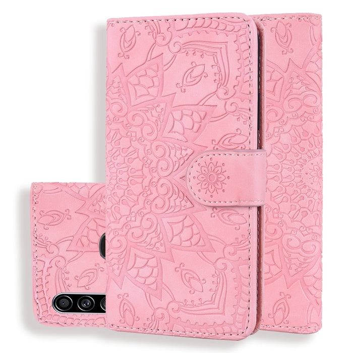 Patrón de becerro Mandala Estuche de cuero en relieve con diseño plegable doble con billetera y soporte y ranuras para tarjetas, For Xiaomi Redmi 7 / Redmi Y3, For Xiaomi Redmi Note 8, For Xiaomi Redmi Note 8 Pro, For Galaxy A10s, For Galaxy A20s      ...