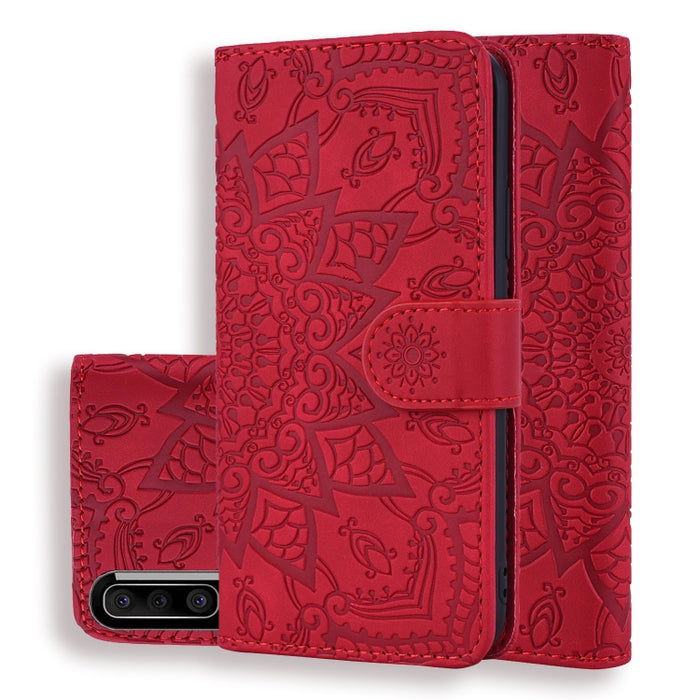 Patrón de becerro Mandala Estuche de cuero en relieve con diseño plegable doble con billetera y soporte y ranuras para tarjetas, For Xiaomi Redmi 7 / Redmi Y3, For Xiaomi Redmi Note 8, For Xiaomi Redmi Note 8 Pro, For Galaxy A10s, For Galaxy A20s      ...