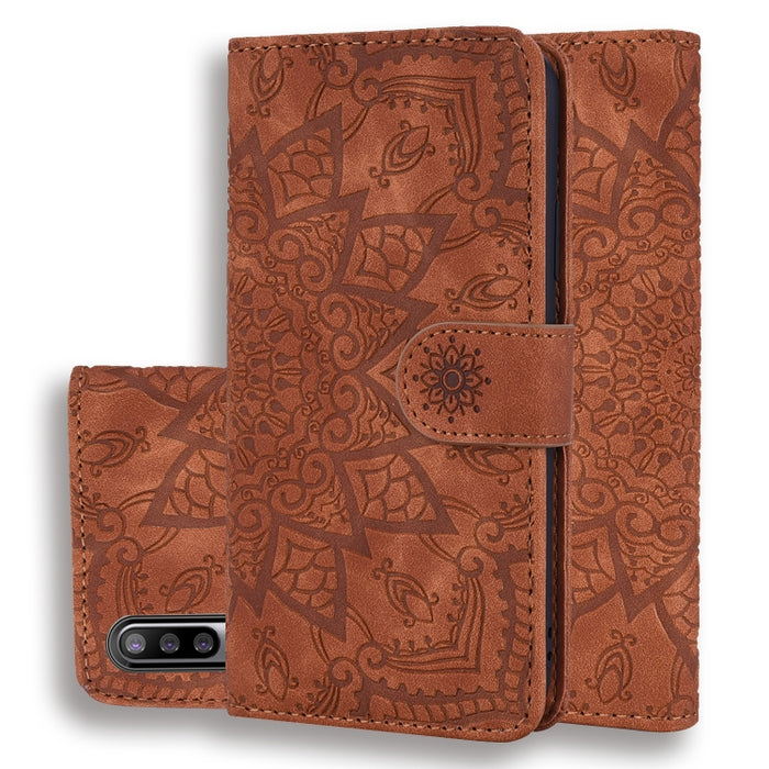 Patrón de becerro Mandala Estuche de cuero en relieve con diseño plegable doble con billetera y soporte y ranuras para tarjetas, For Xiaomi Redmi 7 / Redmi Y3, For Xiaomi Redmi Note 8, For Xiaomi Redmi Note 8 Pro, For Galaxy A10s, For Galaxy A20s      ...