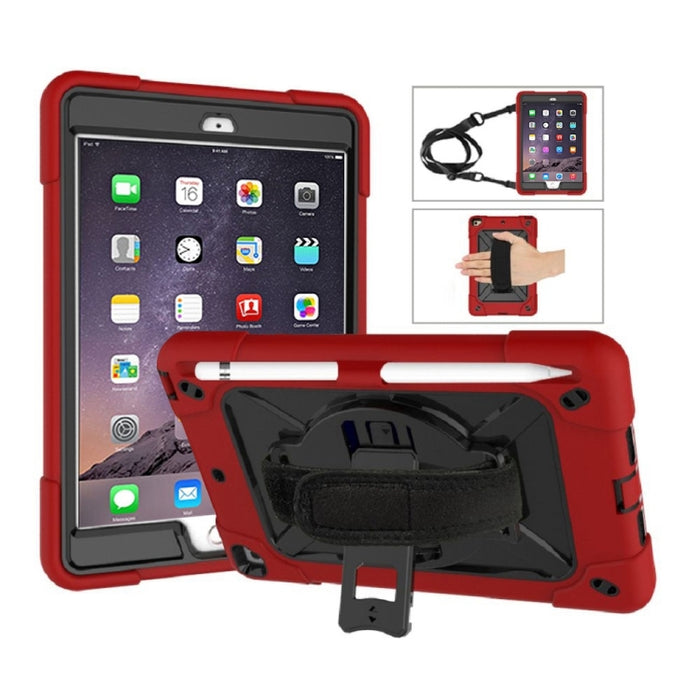 Estuche combinado de silicona + PC de color en contraste con soporte, For iPad mini 3