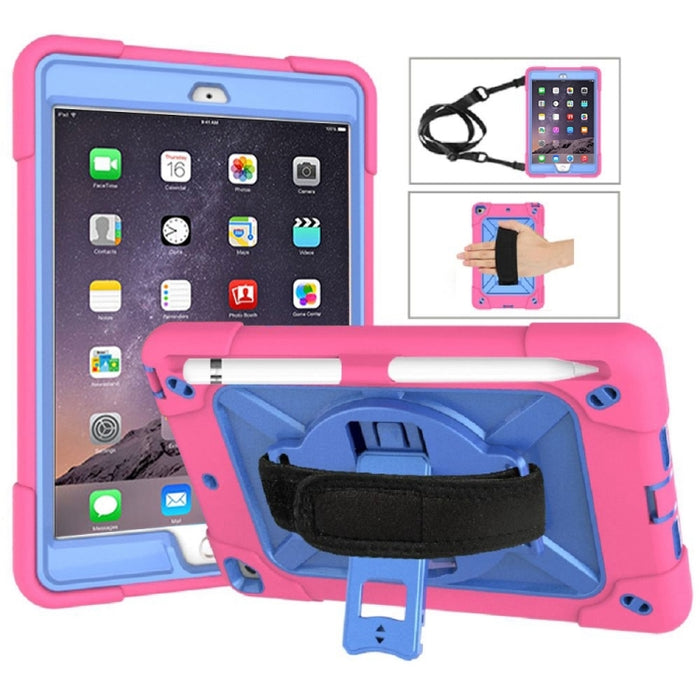 Estuche combinado de silicona + PC de color en contraste con soporte, For iPad mini 3